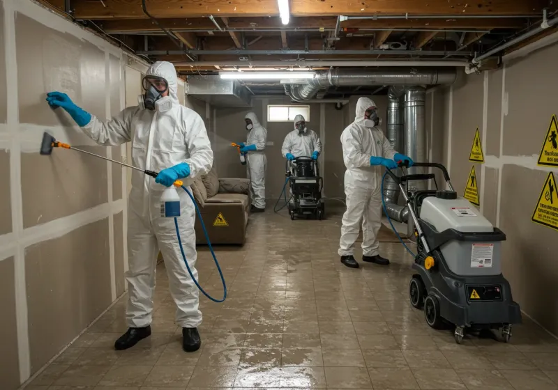 Basement Moisture Removal and Structural Drying process in Kemah, TX